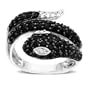 14k White Gold Sapphire and Diamond Snake Ring  (.06 cttw), Size 5