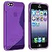 iPhone SE Case, Insten TPU Rubber Skin Case Cover compatible with Apple iPhone 5SE / 5S /5, Clear Purple S Shape