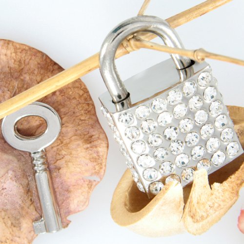 White Crystal Lock with Key