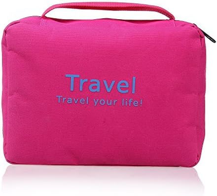 Gazumi Portable Moisture-proof High Quality Fabric Zipper Travel Bag Drawer Dividers Essentials Hanging Cosmetic and Grooming,bra Underwear Storage Bag Organizer Household Travel Must pink