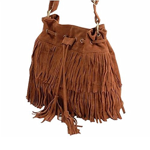 Dawdyfu Womens Retro Vintage Fringe Tassel Shoulder Bag Handbags Messenger Bag