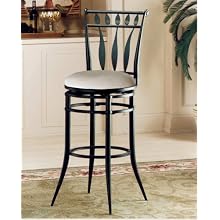 Hillsdale Hudson 30-Inch Swivel Bar Stool, Black Finish with Stone Faux-Suede Fabric