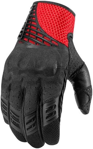 Icon Sanctuary Leather Gloves Red XL 3301-2102