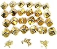 24pcs. Heavy Duty Square Brass-plated Box Corners with Mounting Screws