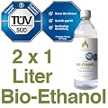 2 x 1L Bioethanol 96,6% - Probier-Set - 2 Liter in 1L Flaschen - T�V gepr�fte Reinheit, Qualit�t, Sicherheit & nachhaltige Herstellung - Made in Germany - nur 2,95 EUR/L. !!!
