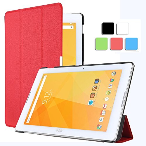 Acer Iconia One 10 B3-A20 case, KuGi ®High quality ultra-thin Smart Cover Case Only fit for Acer Iconia One 10 B3-A20 Tablet. (Red)