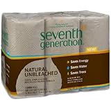Seventh Generation Unbleached Paper Towels Roll, 6 Count (Pack of 4)