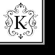 Monogram Elegant Initial Luncheon Napkin - K