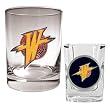 Golden State Warriors NBA Rocks Glass & Square Shot Glass Set - Primary Logo