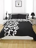 Dreamscene Chelsea Duvet Cover, Black, Double
