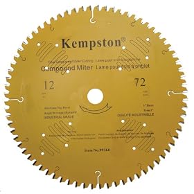 Kempston 99364 12-Inch by 72 Tooth Industrial Thick Kerf Sliding Compound Miter Blade with 1-Inch Arbor and Teflon Coating