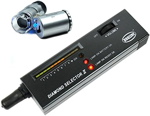 Jeweler diamond tool kit : Portable Diamond Tester - 60X Illuminated Loupe