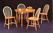 4 Pk Solid Wood Natural Windsor Chairs w/ Spindle Back
