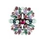 Cocktail Floral Ring Adjustable Enameled Crystals Oversize / Big