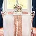 TRLYC 12'' x 108'' Royal Sequin Table Runner, Rose Gold