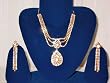 Cubic Zircon Pendant Designer Orange Gemstones Jewelry with Earrings Set
