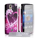 Yousave Accessories TM Sony Ericsson Xperia Ray ST18a Accessoire Paquet �l�gant Rose Coeur Fleur Mod�le Silicone Gel Etui Coque Avec Stylet Stylo Pen Ecran Protecteur Film Et Tissu de Polissage Micro Fibrepar Yousave Accessories