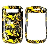 For Blackberry Curve 8900 Hard Case Brown Swirls Blk