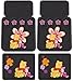 Disney Winnie the Pooh Paradise Flowers Car Truck SUV Front & Rear Seat Rubber Floor Mats - 4PC