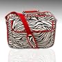 15.4" Black, White and Red Zebra Print Laptop Case Notebook Bag