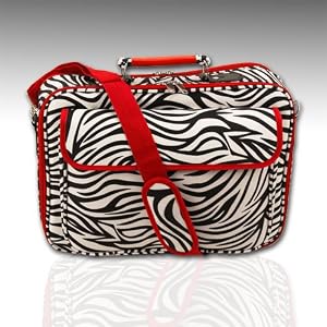 Buy 15.4 Black, White and Red Zebra Print Laptop Case Notebook Bag by KasePro