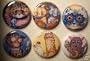 Set of 6 BRAND NEW Louis Wain "Cats" One Inch Magnets