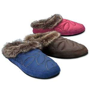 Buy Acorn® Quilted Faux Fur-Trim Slipper by Orvis