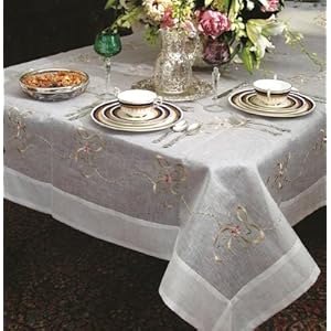 Beds & Bows Embroidered Design Tablecloths