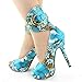 Show Story Multicoloured Floral/Animal Pattern Gladiator Platform Pumps,LF30402