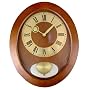 Timekeeper Products LLC 14-By-11-Inch Oval Wood and Glass Pendulum Clock