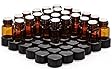 Elufly 1/4 Dram Amber Glass Vial 1ml Essential Oil Bottles Scientific Lab Bottles with Dropping Bottles 168 Set