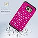 Galaxy S7 Edge Case, EC™ Hybrid Dual Layer Diamond Studded Bling Crystal Rhinestone Protective Case Cover for Samsung Galaxy S7 Edge (Hot Pink+Black)