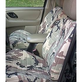 CUSTOM Smart Car ForTwo Seat Covers - FRONT FULL SET: High Back Buckets (2008-2009) - Classic Camo Desert - Made in the USA