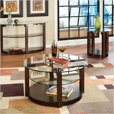 Bundle-13 Coronado Round Cocktail Table Set in Cherry