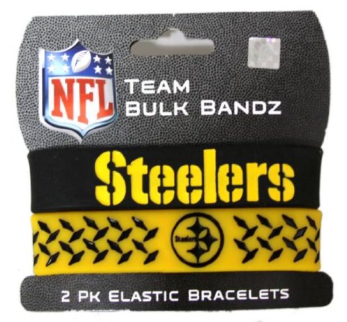Pittsburgh Steelers Large Bulk Bandz Band Bracelet 2PK