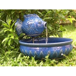 Smart Solar 23470R01 Solar Powered Ceramic Fish Fountain