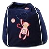 Cocoon Couture Mini Monkey Kids Bean Bag Cover, Red Monkey on Navy 100% washable pinwale cotton
