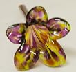 Purple and Lime Green Hand Blown Glass Star Flower Hummingbird/Butterfly Feeder with Wrought Iron Tabletop Stand