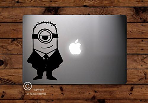 Auto Sticker - Auto Decal - Macbook - Minion - Suit - Standing - Despicable Me - Auto Window Sticker Decal for Car Truck SUV Motorcycle 5" Tall (color : white) (White13) (Black4)