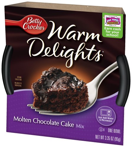 Betty Crocker Warm Delights, Molten Chocolate Cake, 3.35-Ounce Bowls (Pack of 8)