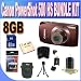 Canon PowerShot ELPH 500 HS 12.1 MP CMOS Digital Camera with Full HD Video and Ultra Wide Angle Lens (Brown) +8GB SDHC Memory + Extended Life Battery + USB Card Reader + Shock Proof Case + Memory Card Wallet + Accessory Kit!