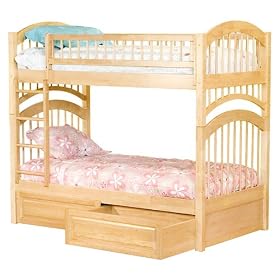 Windsor Twin/Twin Bunk Bed with Under-Bed Drawers - Natural Maple by atlantic furniture