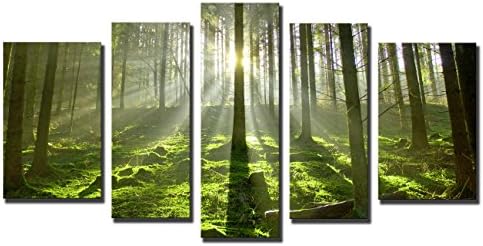 iPainting-the Forest,Landscape Paintings on Canvas Wall Art Decorations Home Decor Stretched and Framed Ready to Hang[5 piece /set ]