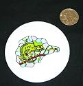 3" button / pin printed with chamaeleo, reptile, chameleon, lizard, verrucosa