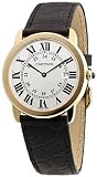 Cartier Men's W6700455 Ronde Black Leather Roman Numeral Watch