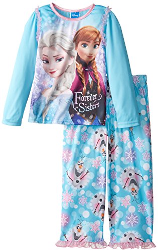 Disney Big Girls' Frozen Sisters Winter Sparkle Two-Piece Pajama Set