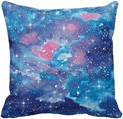 Personalized 18x18 Inch Square Cotton Space Art Watercolor Galaxy Pillow Throw Pillow Case Decor Cushion Covers