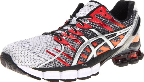 ASICS Men's Gel-Kinsei 4 Running Shoe,White/Lightning/Red,12 M US
