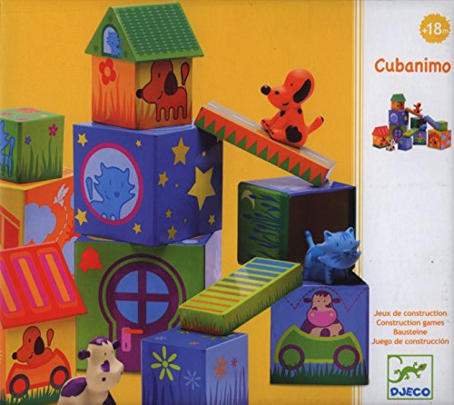 Djeco / Cubanimo 17-Piece Nesting Block Set with Animal Friends