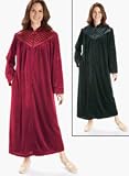 Velour Zip-Front Robe - Sizes: 1X, 2X, 3X or 4X